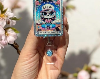 The Spiritual Ganster Tarot Badge Reel, Nurse Badge Reel, Teacher Badge Reel, Spooky Season, Tarot Card Badge Reel, Tarot Card, Karma