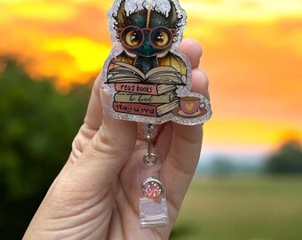 thumbnail image 2 of Booktrovert Badge Reel, Cute Teacher, Librarian, Nurse Or Office Staff U2013 The Breezy Belle 2 of 14