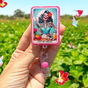 Funny Badge Reel, Off My Meds, Nurse Badge Reel, Dead Inside Badge Reel, Spooky Season, Halloween, Tarot Card Badge Reel, Tarot Card