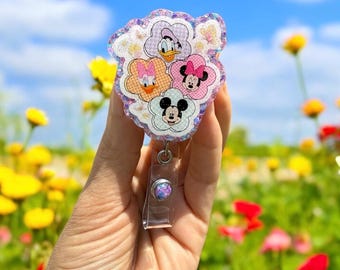 Mickey & Minnie Badge Reel, Donald Duck, Daisy Duck, Nurse Badge Reel, Teacher Badge Reel, Glitter Badge Reel, Spring Badge Reel, Cute, RN
