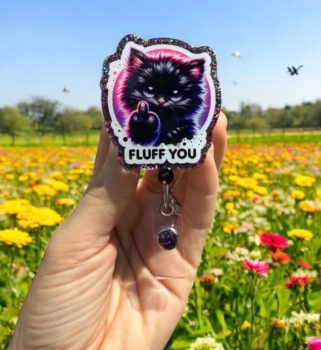 Fluff You Badge Reel, Funny Cat Badge Reel, Nurse Badge Reel, Sarcastic ...