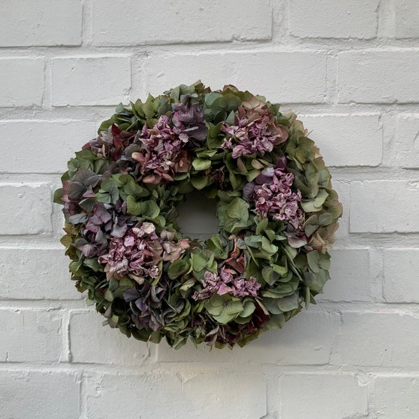 Echter Hortensien Kranz in bunten Farben Ø 30  cm