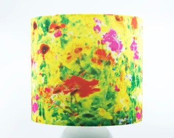 table lamp lampshade 20cm round summer meadow wildflowers wild flowers abstract impressionist wedding gifts for housewarming gardeners poppy