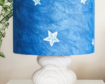 drum round table lamp ceiling pendant lampshade stars starry night sky blue bedroom housewarming wedding gifts for newlyweds new home house