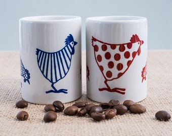 chickens hens poultry coffee espresso mug cup gift for hen party gifts for animal lovers farm animals gifts for coffee lovers coffee addicts