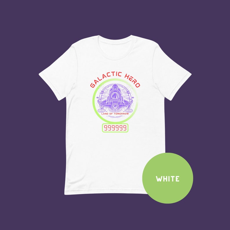 Disney Tomorrowland Buzz Lightyear Space Ranger Spin inspired Galactic Hero High Score 999999 Galaxy Defender Bella + Canvas Tee Shirt
