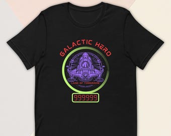 Disney Galactic Hero Shirt Tomorrowland Buzz Lightyear Space Ranger Spin inspired High Score 999999 Bella + Canvas Tee