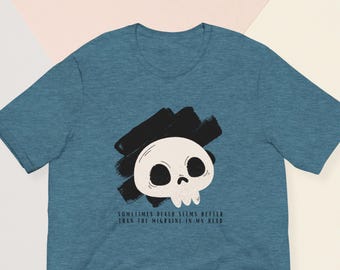 Twenty One Pilots Migraine Inspired Tee | Sometimes Death Seems Better Lyric TShirt | Vessel Album Merch | Skeleton Clique Gift | Cute Skull