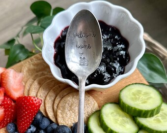 Welcome Home Hand Stamped Vintage Spoon, Housewarming Gift, Hostess Gift