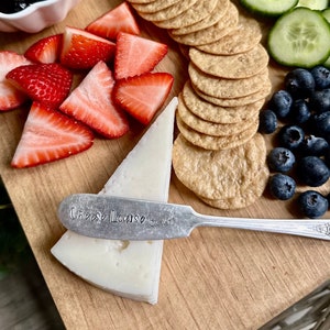Cheese Louise Hand Stamped Vintage Cheese Knife - Charcuterie Spreader