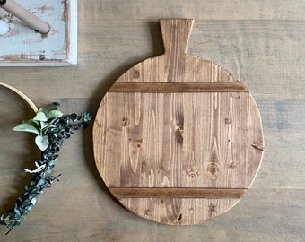 Medium Round Old World Vintage European Wood Tray // Farmhouse Charcuterie Board // Food Safe // Ships Free