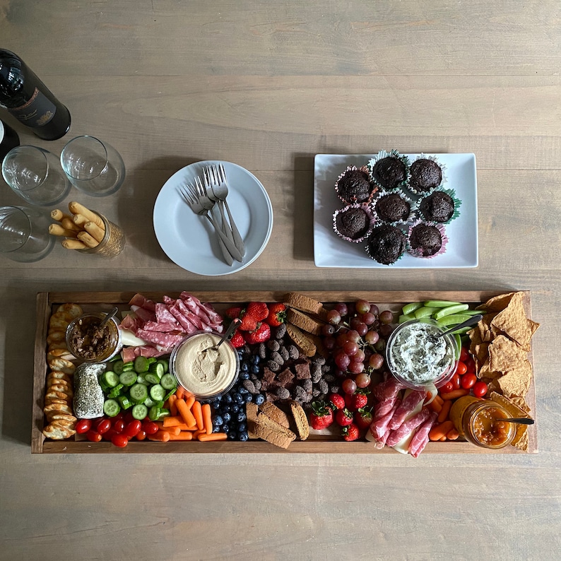 Extra Large Charcuterie Board // Long Wooden Heirloom Tray // Etsy