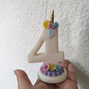 Unicorn birthday candle