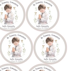 3&quot; First Communion Personalized Stickers /First Communion Boy Sticker Labels / Favor Stickers