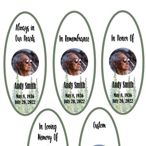 Remembrance Candle Stickers / Rest In Peace Candle Stickers / Custom Memorial Candle Stickers / In Memory of Loved Ones Celebration of Life