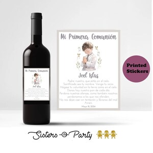 Personalized Wine Bottle Stickers /First Communion Wine Labels / Gloss Stickers