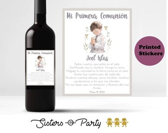 Personalized Wine Bottle Stickers /First Communion Wine Labels / Gloss Stickers