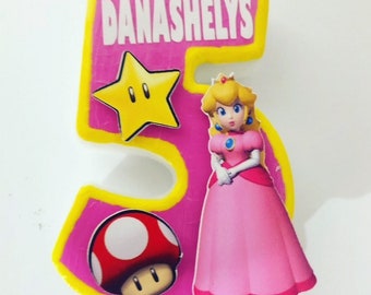 Princess Peach / Super Mario Brothers Candle (Any Age)