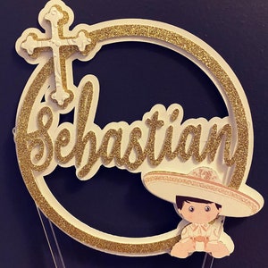 Charro Baptism Cake Topper / Mexican Cake Topper / Charro Decor / Charro Baptism Party READY IN 48 HOURS
