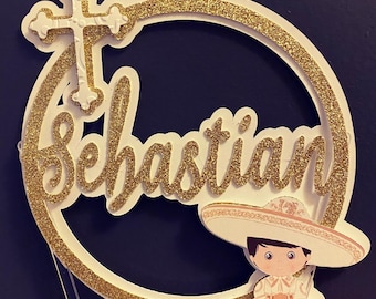 Charro Baptism Cake Topper / Mexican Cake Topper / Charro Decor / Charro Baptism Party READY IN 48 HOURS