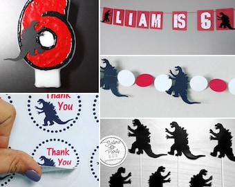 Godzilla Birthday Banner Party Decoration Printable - Etsy