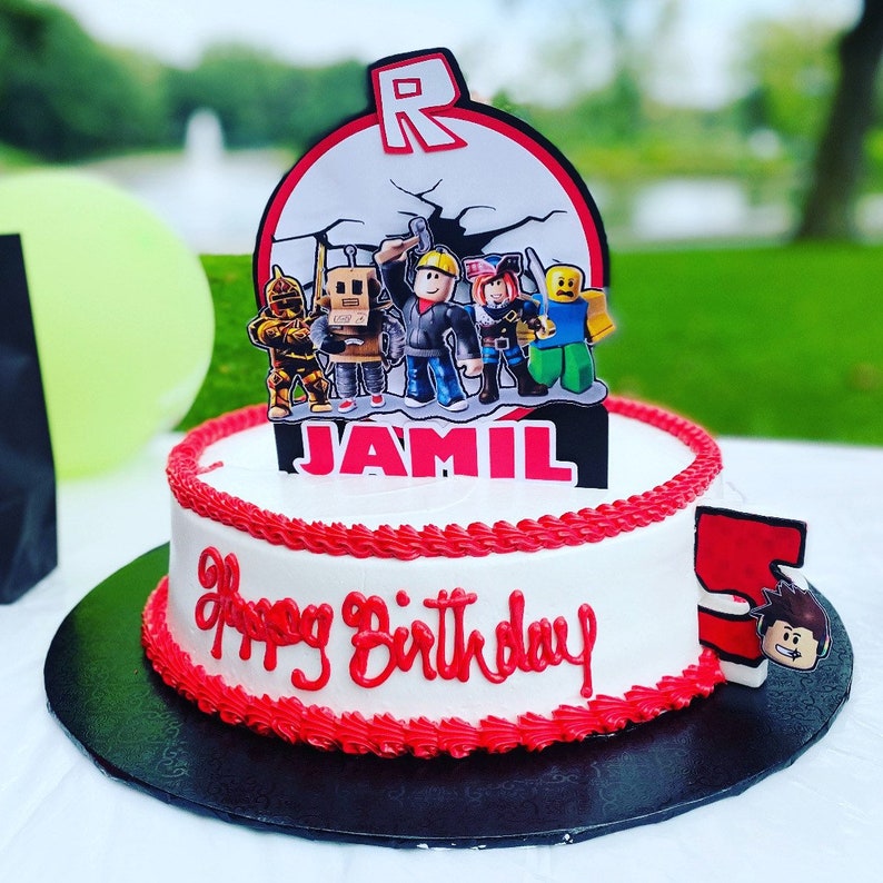 Any Color 3D Roblox Cake Topper Birthday Cake Topper / Etsy