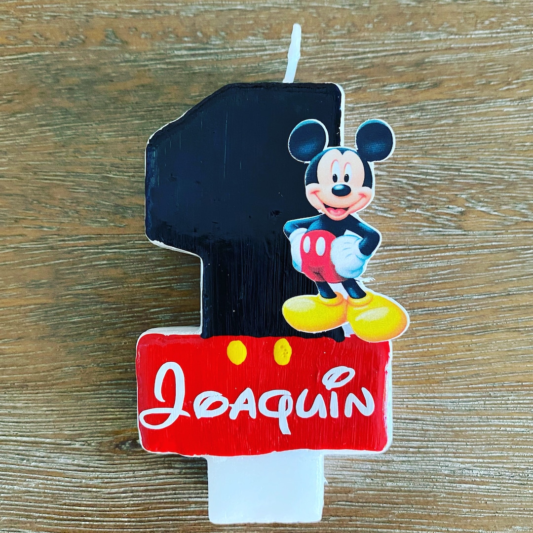 Mickey Mouse Candle / Mickey Personalized Party / READY IN 48 HOURS Etsy