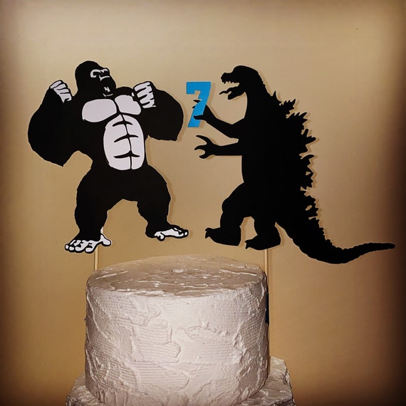 Godzilla Centerpiece Picks Godzilla Cake Topper Dinosaur Etsy