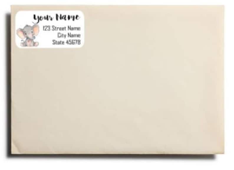 Elephant Personalized Stickers /watercolor Elephant Address Etsy