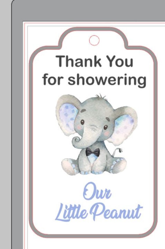 elephant baby shower tags