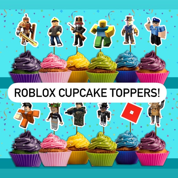 Roblox cupcake toppers  / Roblox food picks / Video Game Party READY IN 24 HOURS