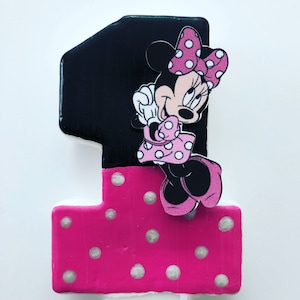 Pink Minnie Mouse Candle / Minnie Personalized Party / READY IN 48 HOURS