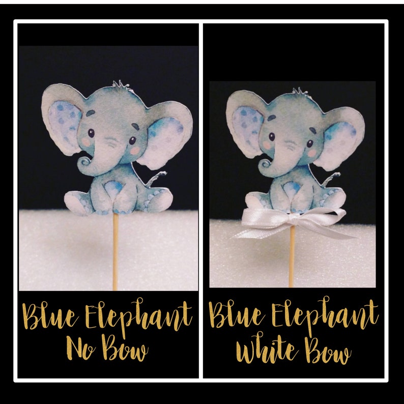 Baby Elephant Watercolor Cupcake Toppers / Baby Elephant Food Etsy