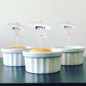 Charro Baptism cupcake toppers / Mexican cupcake toppers / Charro Decor / Charro Baptism Party READY IN 24 HOURS