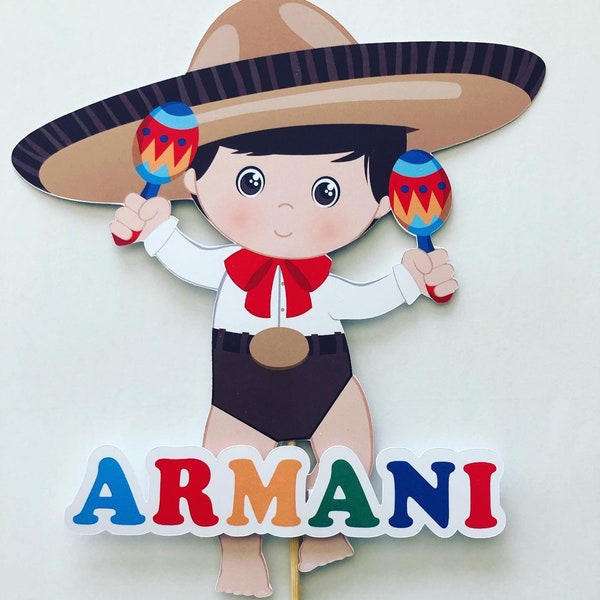 Charrito Maracas - Charro Centerpiece Picks/ baptism Party READY IN 48 HOURS / Mexican party / Charro Cake Topper / Baby Shower Centerpiece