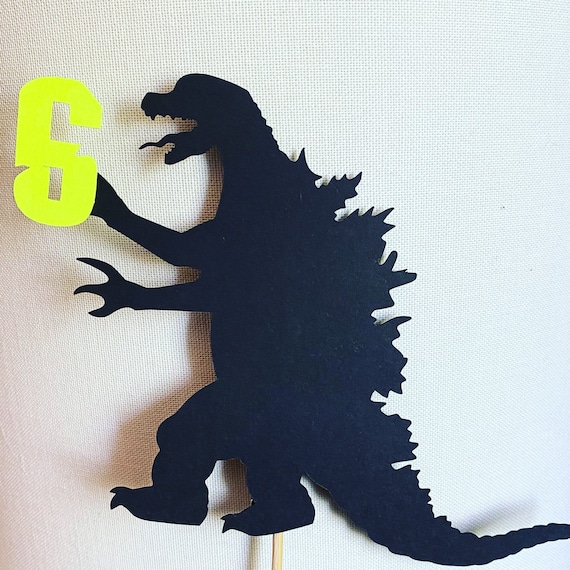 Godzilla Centerpiece Picks Godzilla Cake Topper Dinosaur Etsy