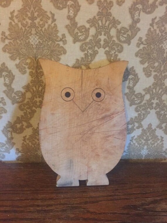 Vintage Solid Wood Owl Cutting Board Etsy