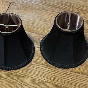Pair Small Black Lamp Shades