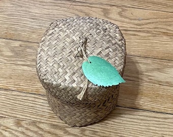 Hand made basket with lid