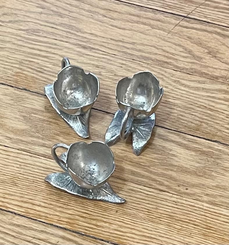 Three Silver Plate Salts - Etsy