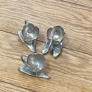 Three silver plate salts