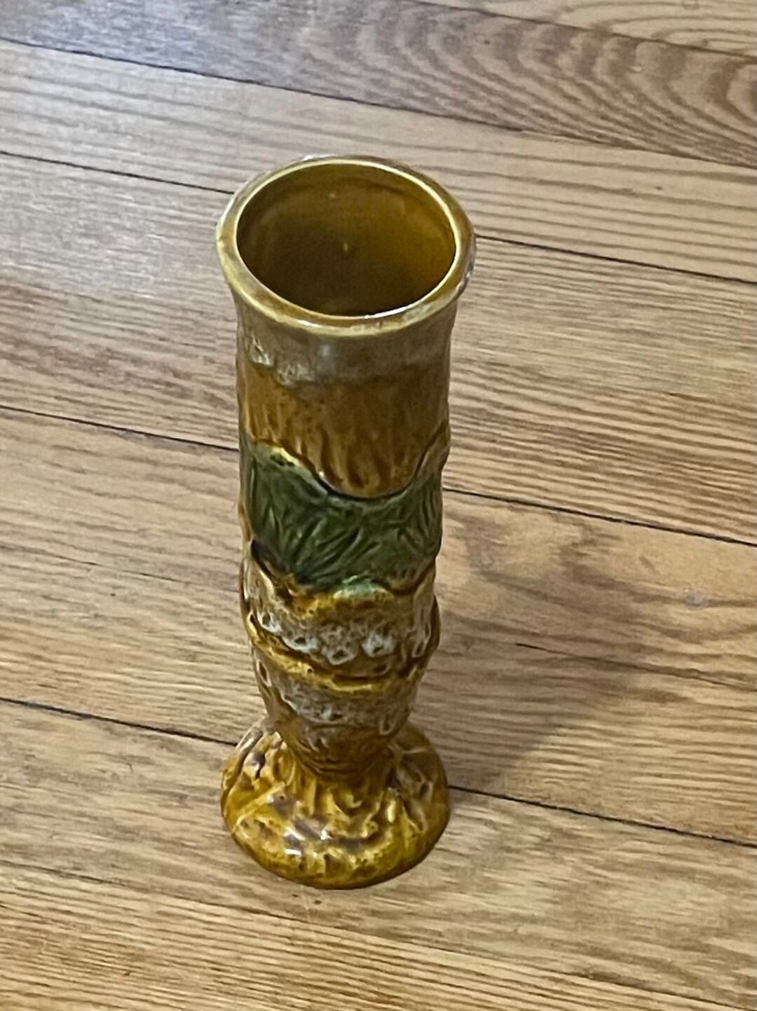 Inarco Vase: Gold, Green & White Retro Design - Etsy