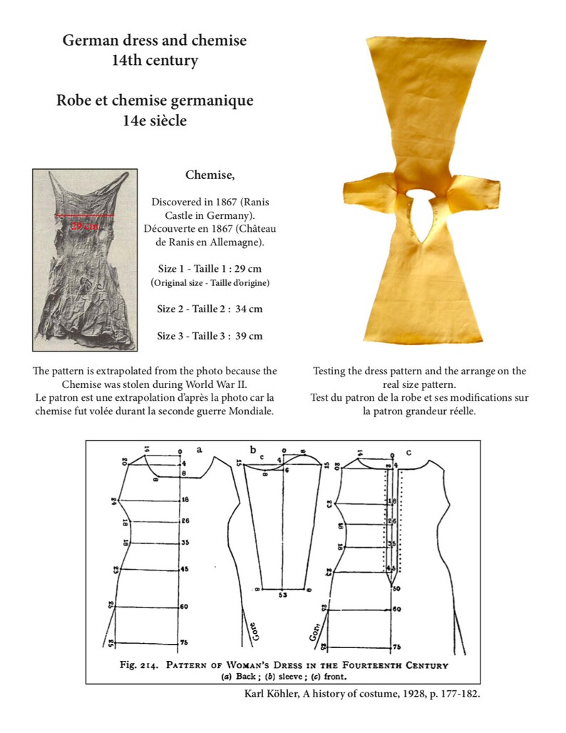 Tutorial + Pattern Size 39 - Authentic Medieval Dress - Etsy