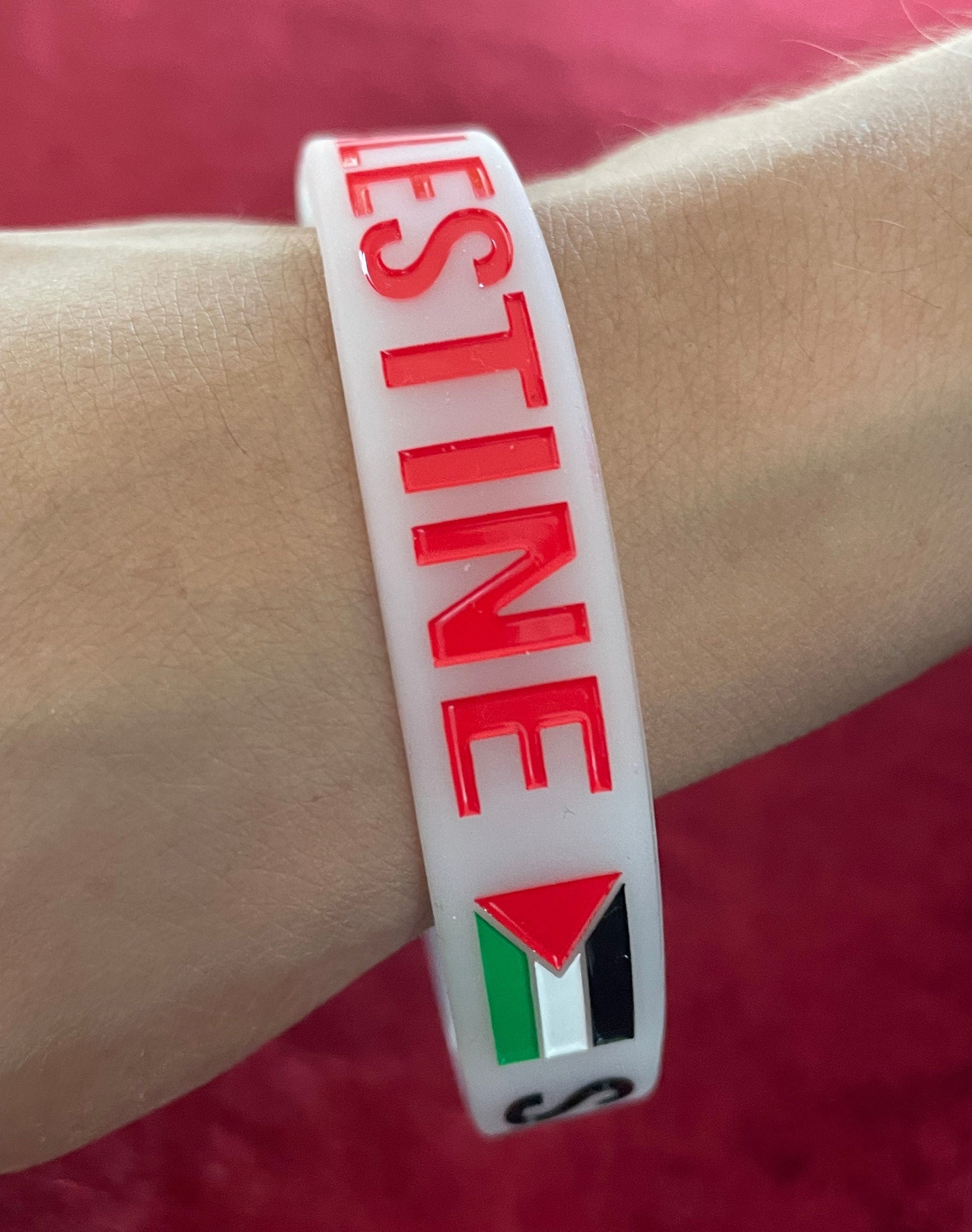 One Flag White Free Palestinian Silicone Unisex Bracelet Palestine Wristband 