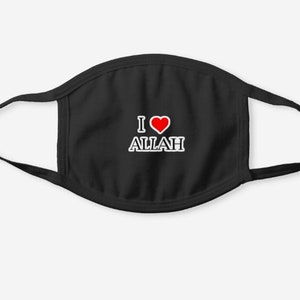 Islamic Muslim Face Mask i LOVE Allah الله Print Protective Covering ...