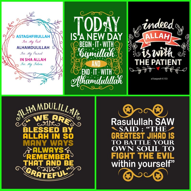 Islamitisch Inspirerend citaat Begin het met Etsy