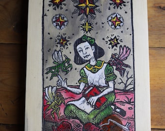 Engraved Guillermo Del Toro Tarot card wall ahnging picture