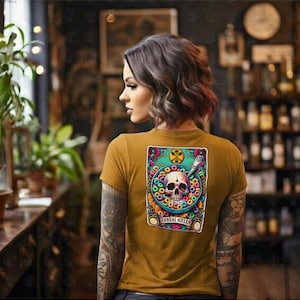 Cereal Killer Tarot Skeleton Skull Lotería Style T-Shirt | Blonde Provisions LLC