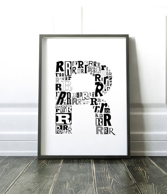 Letter R Print Printable Letter R Poster Letter R Wall - Etsy