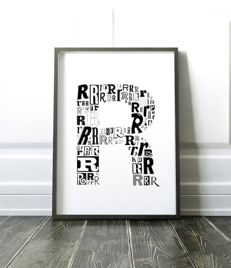 Letter R Print Printable, Letter R Poster, Letter R Wall Decor, Letter ...